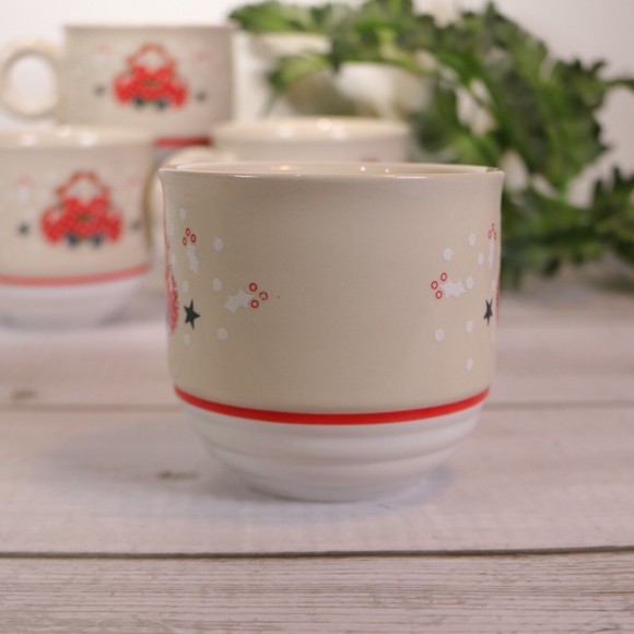 Vintage 1980 Noritake Epoch HOLIDAY JOY Mug Set 4Pc 8200 Doll Christmas - Picture 10 of 11